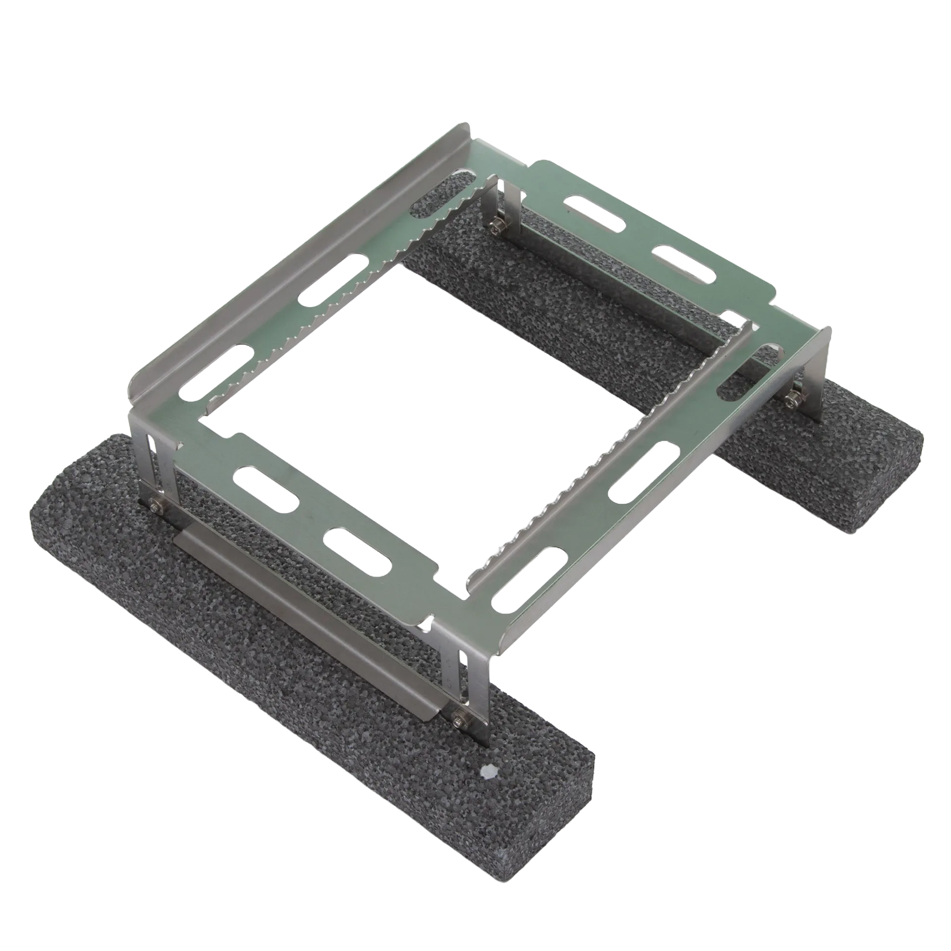 Floating Straw Rack,"Metal rack with dark foam pontoons"