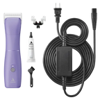 Emerge Clipper Purple by Andis,"Purple corded clipper with blade guards, oil, and cleaning brush"