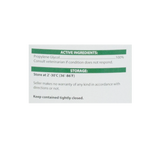 Propylene Glycol,"Close-up of label with green section headers"