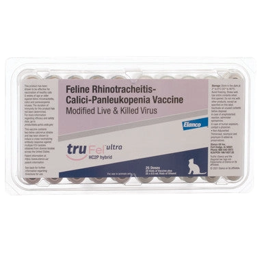 TruFel™ Ultra HC2P Hybrid (Ultra Hybrid FVRCP),"Vaccine vials in clear blister trays"