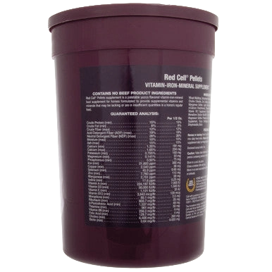 Red Cell®,"Large supplement tub with back label panel visible"