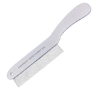 "Aaronco 8.5"" Shorthair Honeycomb","Metal grooming comb with curved handle and fine teeth"