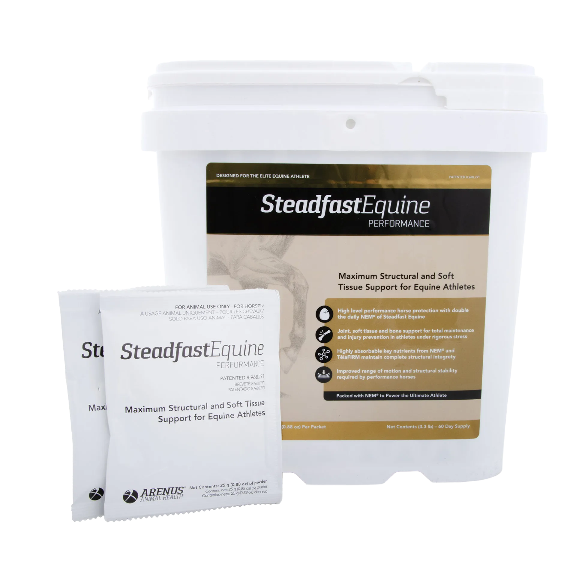 Steadfast® Equine Performance,"White tub with two foil packets"
