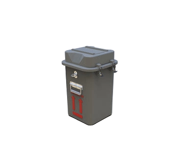"CRYOCOURIER, Vapor Shipper","Insulated shipping container with hinged lid and front handle"