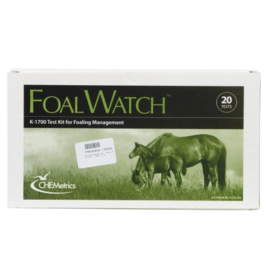 FoalWatch Test Kit,"Test kit box with horse and foal image on front"