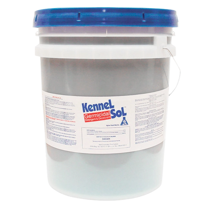 KennelSol® Cleaner - Kennel Detergent & Deodorant,"Large plastic bucket with blue lid and handle"