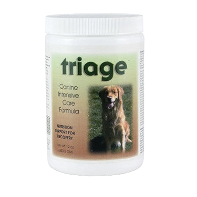 Triage™ Canine and Feline Intensive Care Formula,"White jar with screw-top lid and dog label"