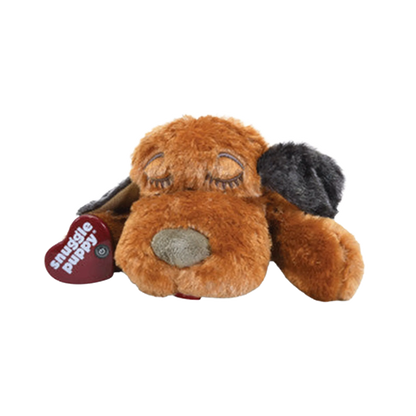 Snuggle Puppy & Kitten,"Brown plush sleeping dog with floppy ears and heart tag"