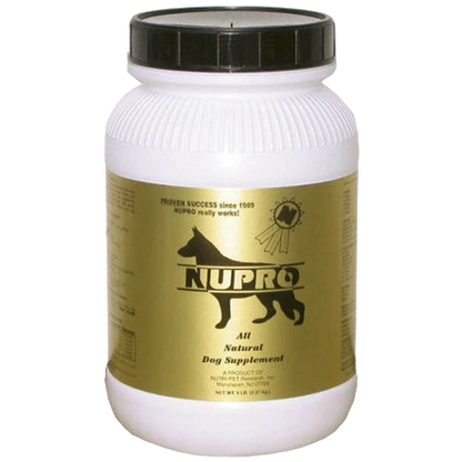 Nupro®,"White supplement jar with black lid and gold label"