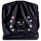 Puppywarmer Cover,"Black square fabric cover with printed front panel"