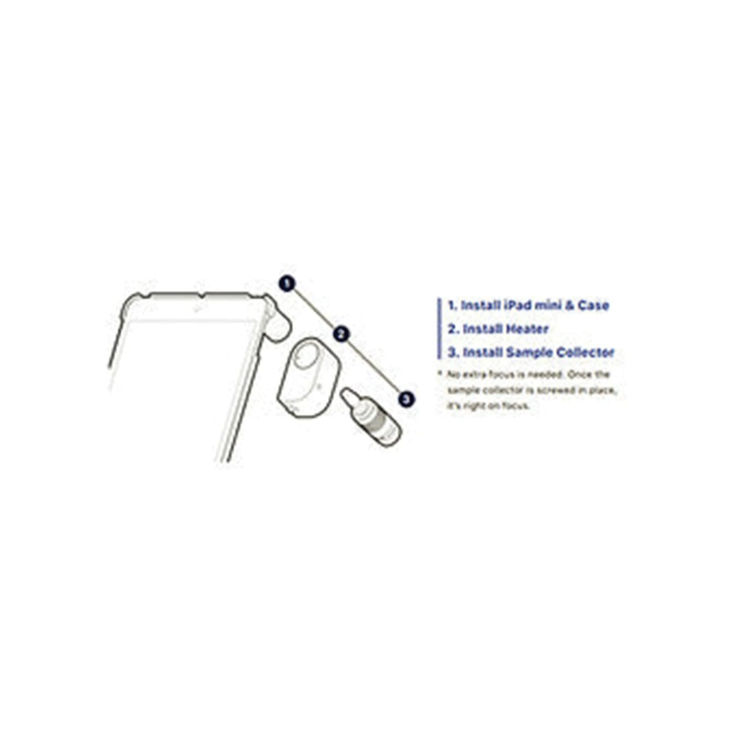 iSperm Semen Analyzer Accessories,"Illustrated accessory setup with case, heater, and sample collector"