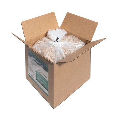 Assure® Plus,"Open cardboard box with tied plastic bag inside"