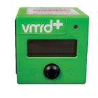 VMRD+ Reader,"Green electronic reader with display screen and single button"