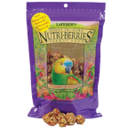 Lafeber Gourmet Sunny Orchard Nutri-Berries,"Purple resealable bag with parrot graphic and berry pieces"