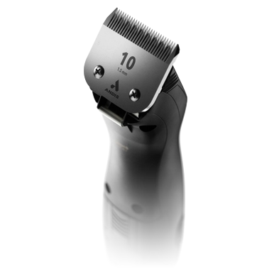 Pulse ZR II Detachable Blade Clipper with 10CeramicEdge blade by Andis,"Black clipper with detachable metal blade, angled front view"