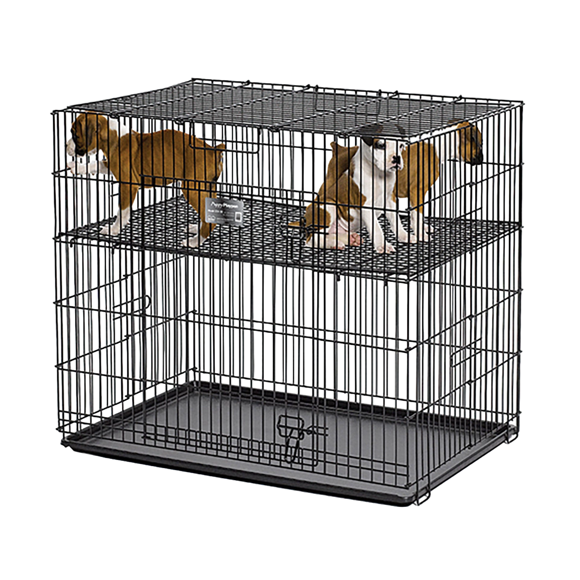 Midwest® Puppy Playpen,"Black wire playpen with raised mesh floor and tray"