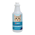 Pet & Home Deodorizer Spray by Shield,"White spray bottle with cat image on blue label"