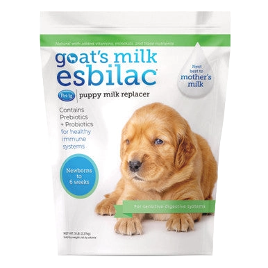 Goats Milk Esbilac® Puppies,"Front of milk replacer pouch with puppy photo"