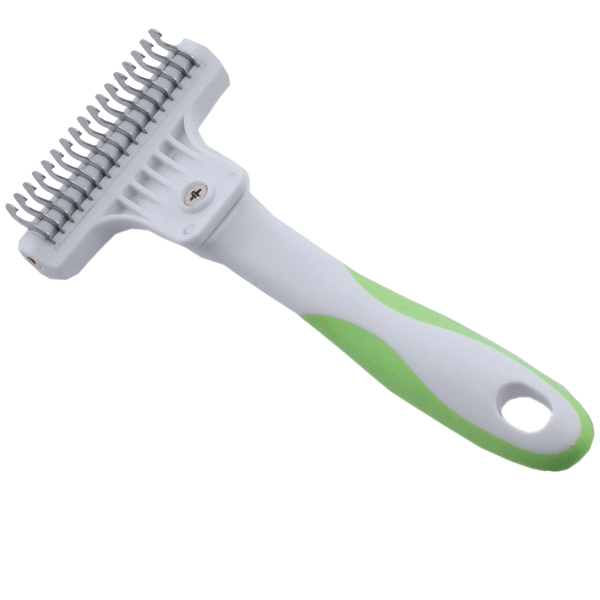 Andis® Deshedding Tool,"Gray deshedding comb with green and white handle"