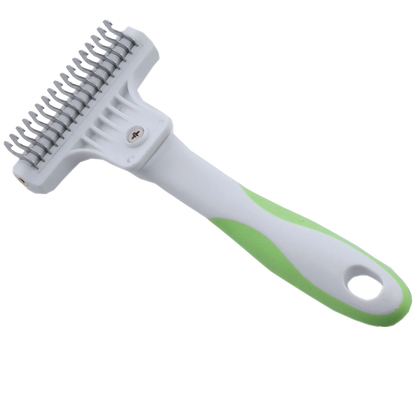 Andis® Deshedding Tool,"Gray deshedding comb with green and white handle"