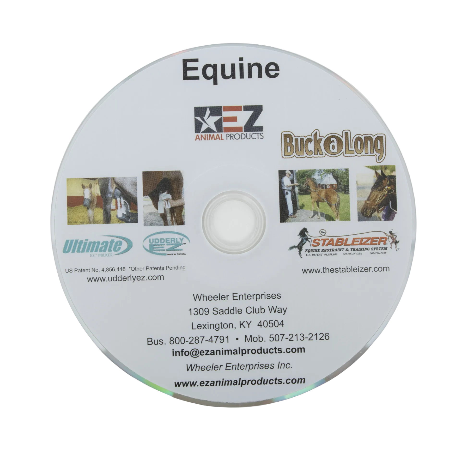 Udderly EZ Horse Milker,"Printed instructional DVD disc with horse photos"