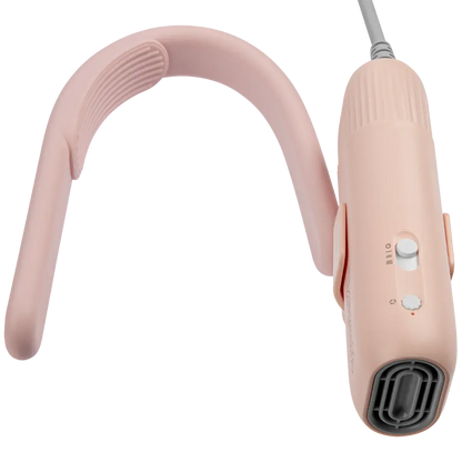 Mini Portable Neck Dryer by TZGroom,"Pink wearable neck dryer with side controls and front vent"