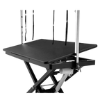 "50"" Dog Grooming 908 Electric Table without Drawer by Waggz","Black grooming table with arm posts and no drawer"