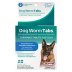 Dog Worm Tabs,"Front of box with dog photo and tablet blister pack"