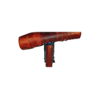 Padded Quick Adjust Post Cover,"Brown angled padded cover with vertical post attachment"