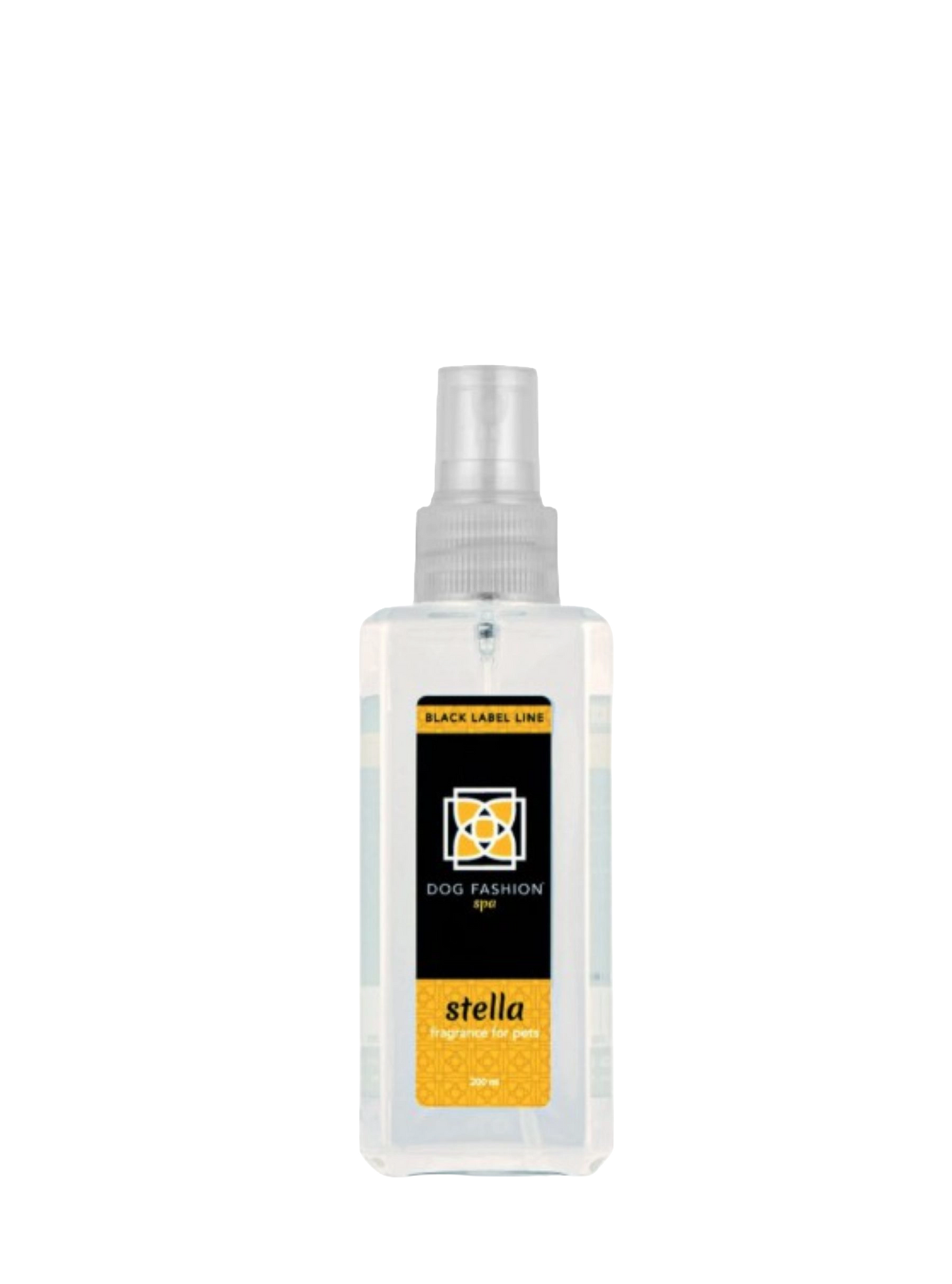 Stella Fragrance,"Clear spray bottle with black and yellow label"