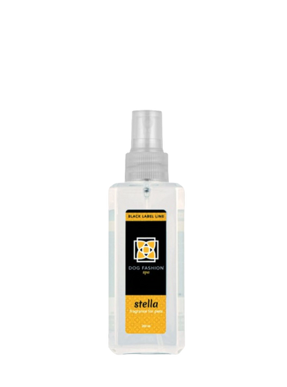 Stella Fragrance,"Clear spray bottle with black and yellow label"