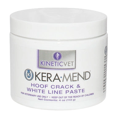 Kera-Mend™ Hoof Crack and White Line Paste,"White plastic jar with screw-top lid"