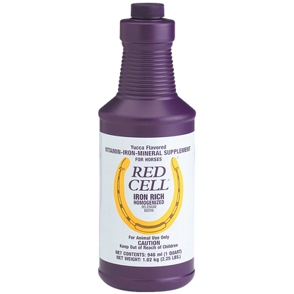Red Cell®,"Purple bottle with white label and yellow horseshoe graphic"