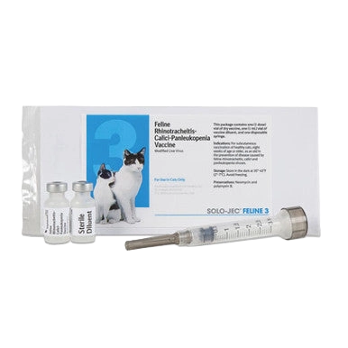 Solo-Jec® Feline 3 Single Dose,"Three vials, syringe, and vaccine box"