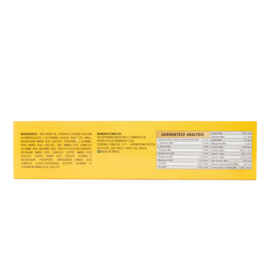 BotuMix Entrin Horse,"Yellow box side panel with ingredients and analysis table"