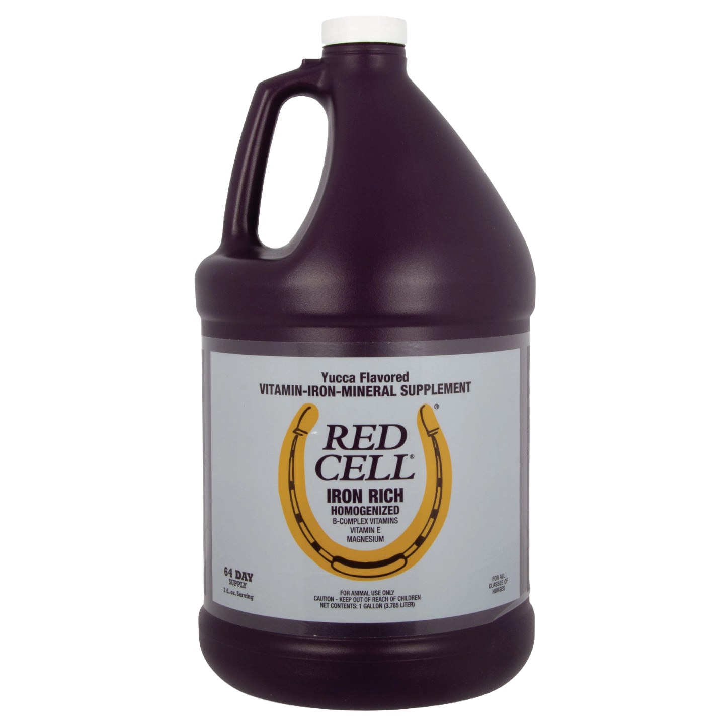Red Cell®,"Large dark jug with handle and white cap"