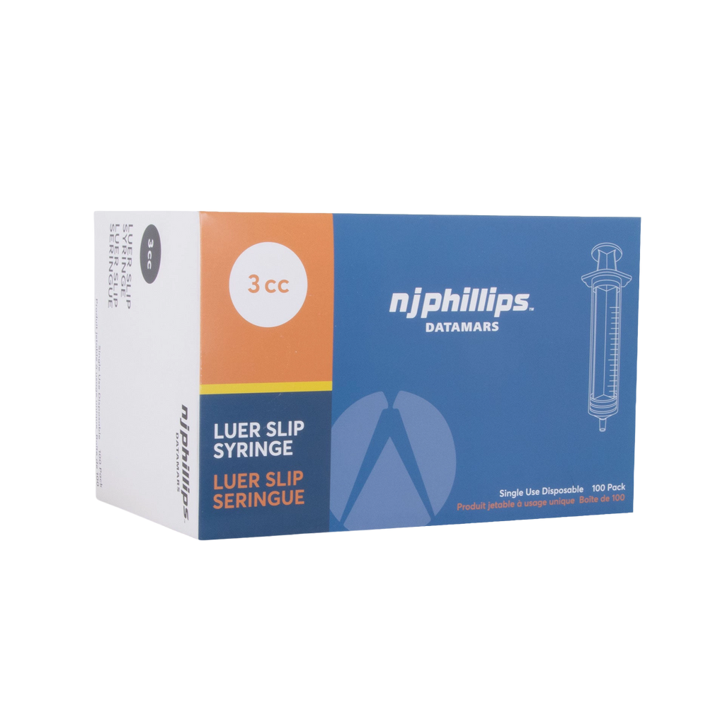 Small Syringes without Needles,"Blue and orange syringe box, angled front view"