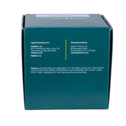VetMotl Sperm Separation Device,"Teal product box side panel view"