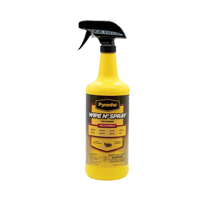 Pyranha® Wipe N Spray Oil Base Equine Fly Spray,"Yellow spray bottle with black trigger sprayer"