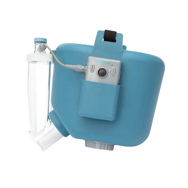 Flexineb® E3 Portable Equine Nebulizer Complete System with 2 Standard Med Cups,"Blue nebulizer mask with clear medication cup and control unit"
