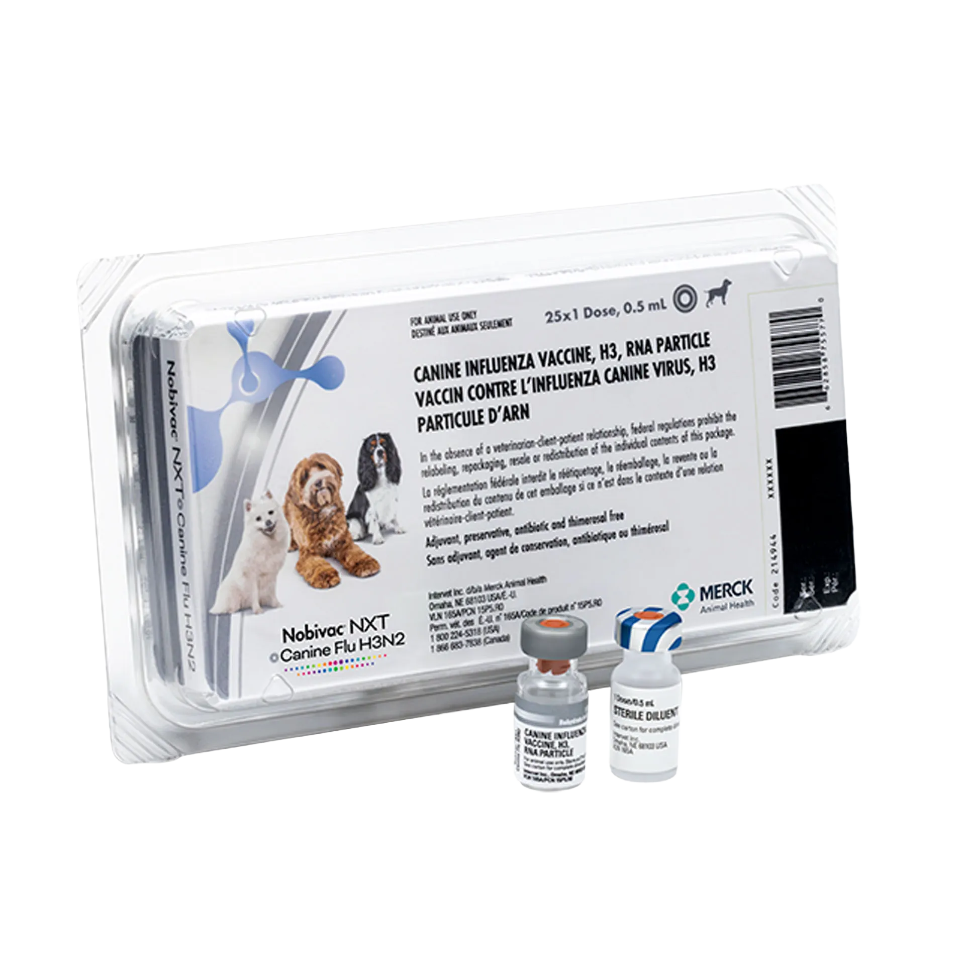 Nobivac® NXT Canine Flu H3N2,"Plastic tray with vaccine box and two vials"