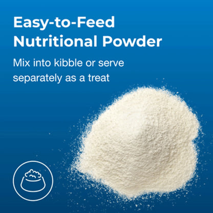 PetAg Esbilac Healthy Aging Powder for Adult and Senior Dogs,"White powder mound with bowl icon"