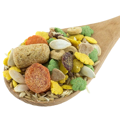 ZuPreem Smart Selects,"Wooden scoop filled with mixed bird seed and pellets"
