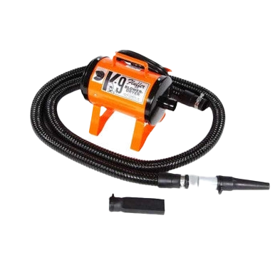 K-9 Fluffer Dog Dryer & Dog Fluffer,"Orange pet dryer with flexible hose and two nozzles"