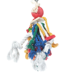 Cotton Preening Doll,"Rope bird toy with red ball and tassels"