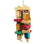 Bamboozler Nature Cluster,"Hanging wood block bird toy with colorful chew pieces"