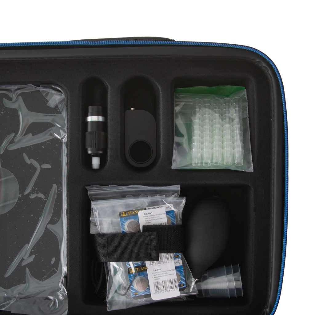 iSperm Semen Analyzer,"Open carrying case with device, pipette tips, and accessories"