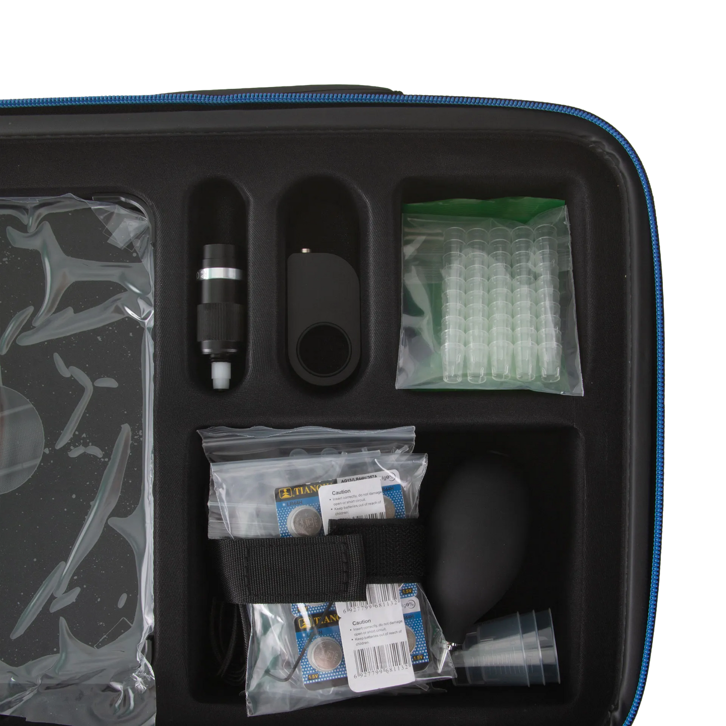 iSperm Semen Analyzer,"Open carrying case with device, pipette tips, and accessories"