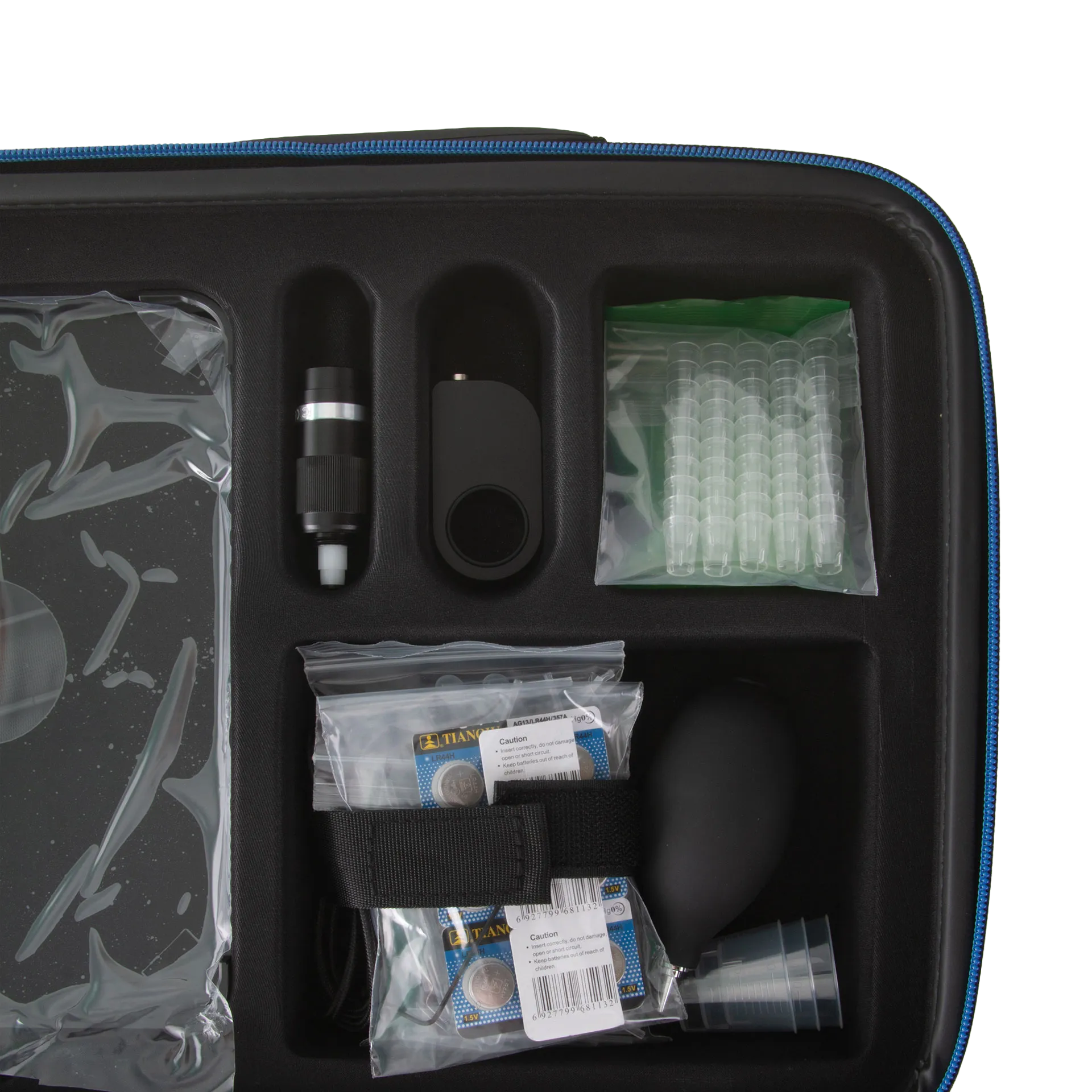 iSperm Semen Analyzer,"Open carrying case with device, pipette tips, and accessories"