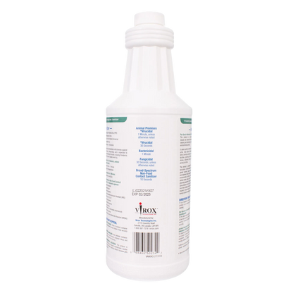 Rescue®  Disinfectant Cleaner,"White bottle with screw cap, back label view"